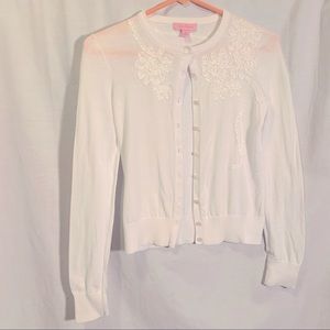 Lilly Pulitzer white cotton cardigan